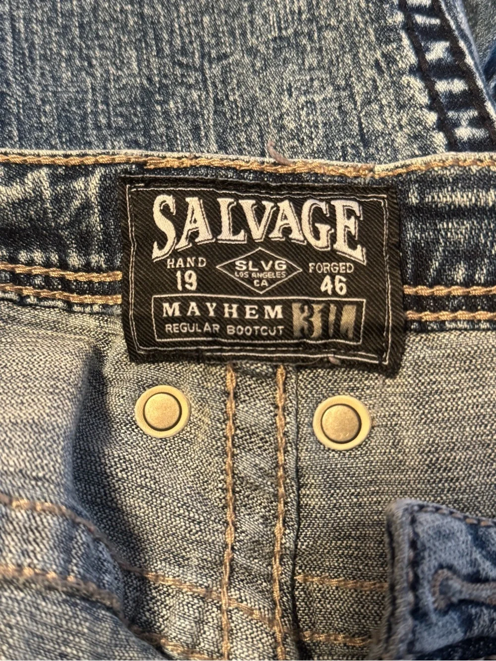 Salvage Men’s Washed Blue Bootcut Jeans